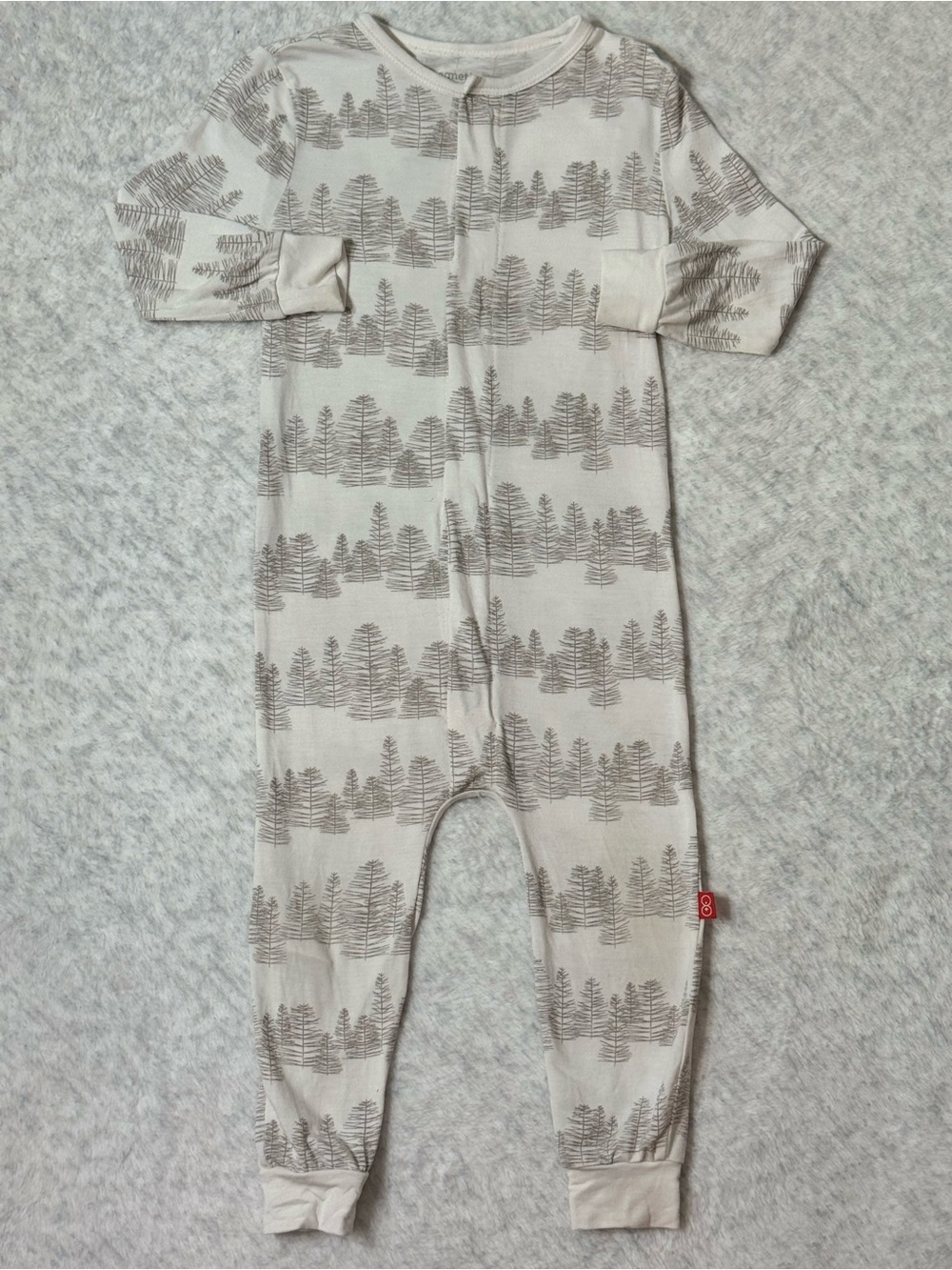 Magnetic Me Cream Gray Forest Tree Footless Sleeper 12-18M Baby Modal Neutral